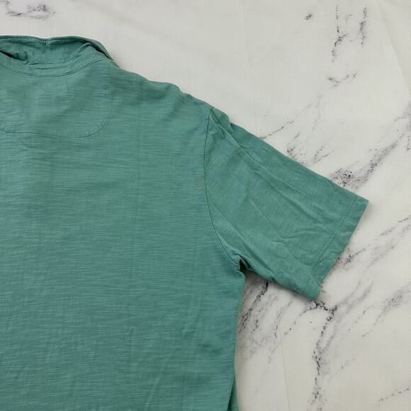 Tommy Bahama Mens Polo Shirt Size L Light Teal Blue Short Sleeve Solid - Picture 10 of 12